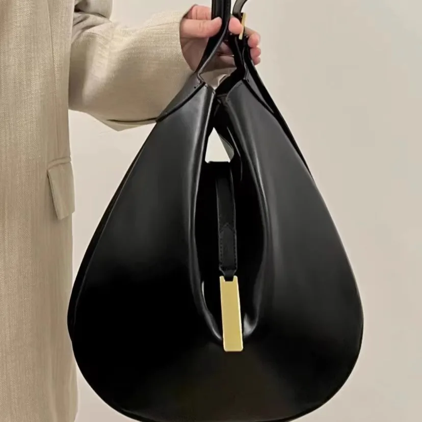 Women\'s New Fashionable Luxury Soft Leather Minimalist Bucket Bag Niche Design Tote Bag Underarm Bag Versatile Crossbody Bag