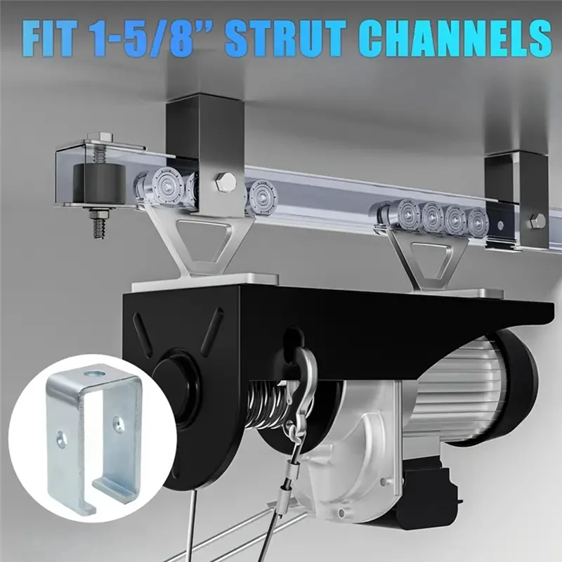 

A84E-Intermediate Support Hange Bracket Channel Trolley Track Hanger Bracket 2Pcs For Channel Trolley Track