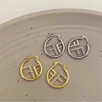 2025 new letter F high-end ear ring, light luxury niche design temperament personalized earrings, jewelry ear buckle gift - Image 2