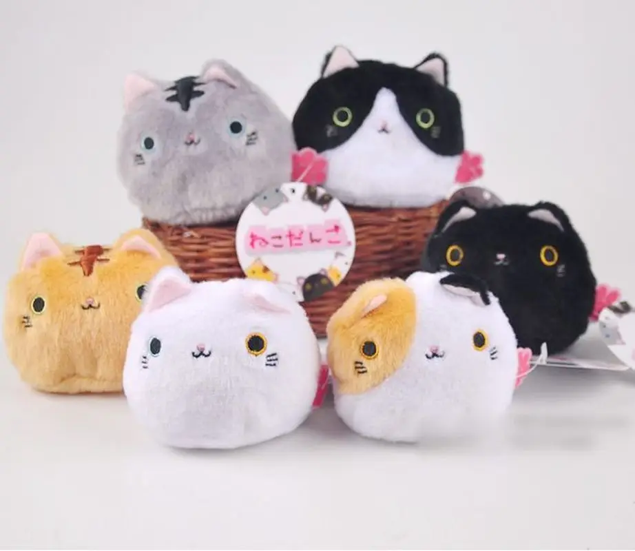 1pcs 6 Colors Kawaii 8CM Cats Stuffed TOYS Keychain Cute Cat Gift Plush TOY DOLL for Kid\'s Party Birthday Plush Toys for Girl