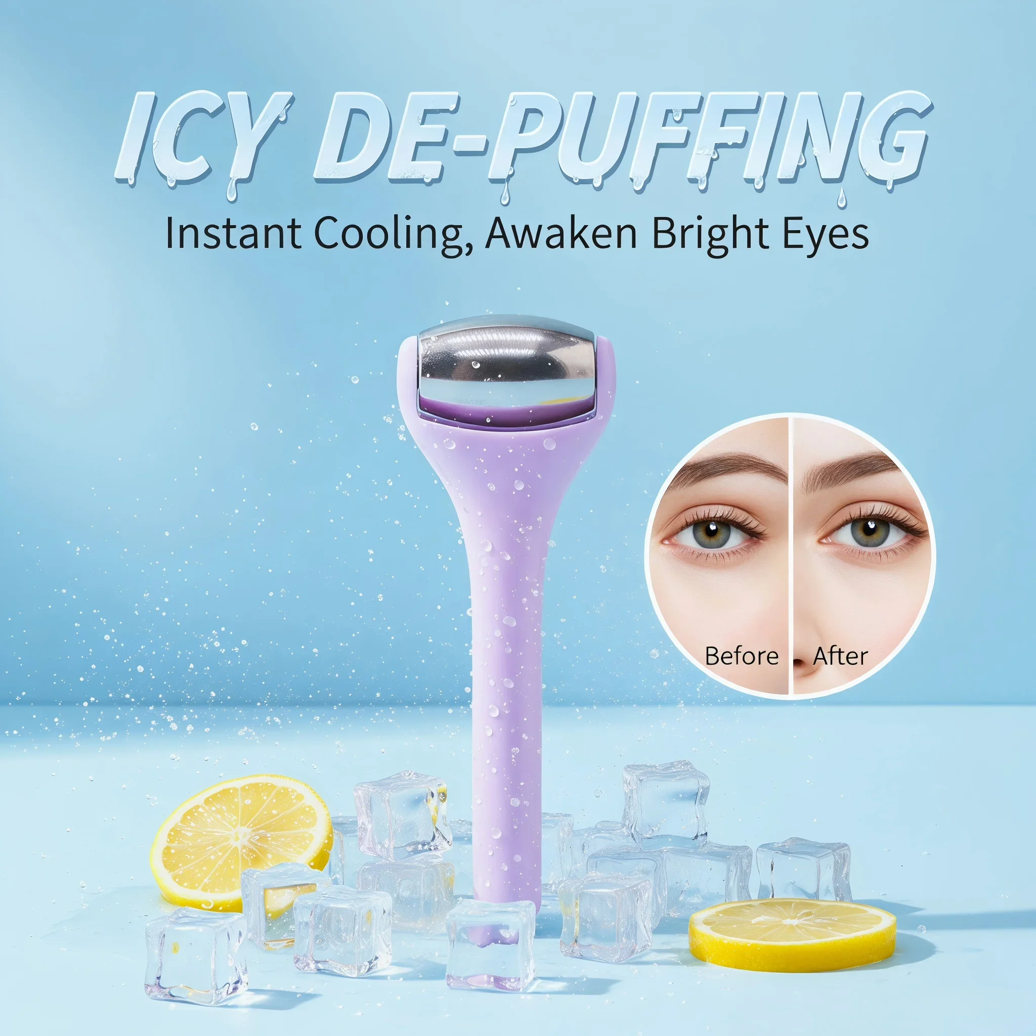 Ice Eye Roller, Cooling Stainless Steel Eye Massage Stick for Puffiness & Dark Circles, Skin Care Beauty Tool view 3