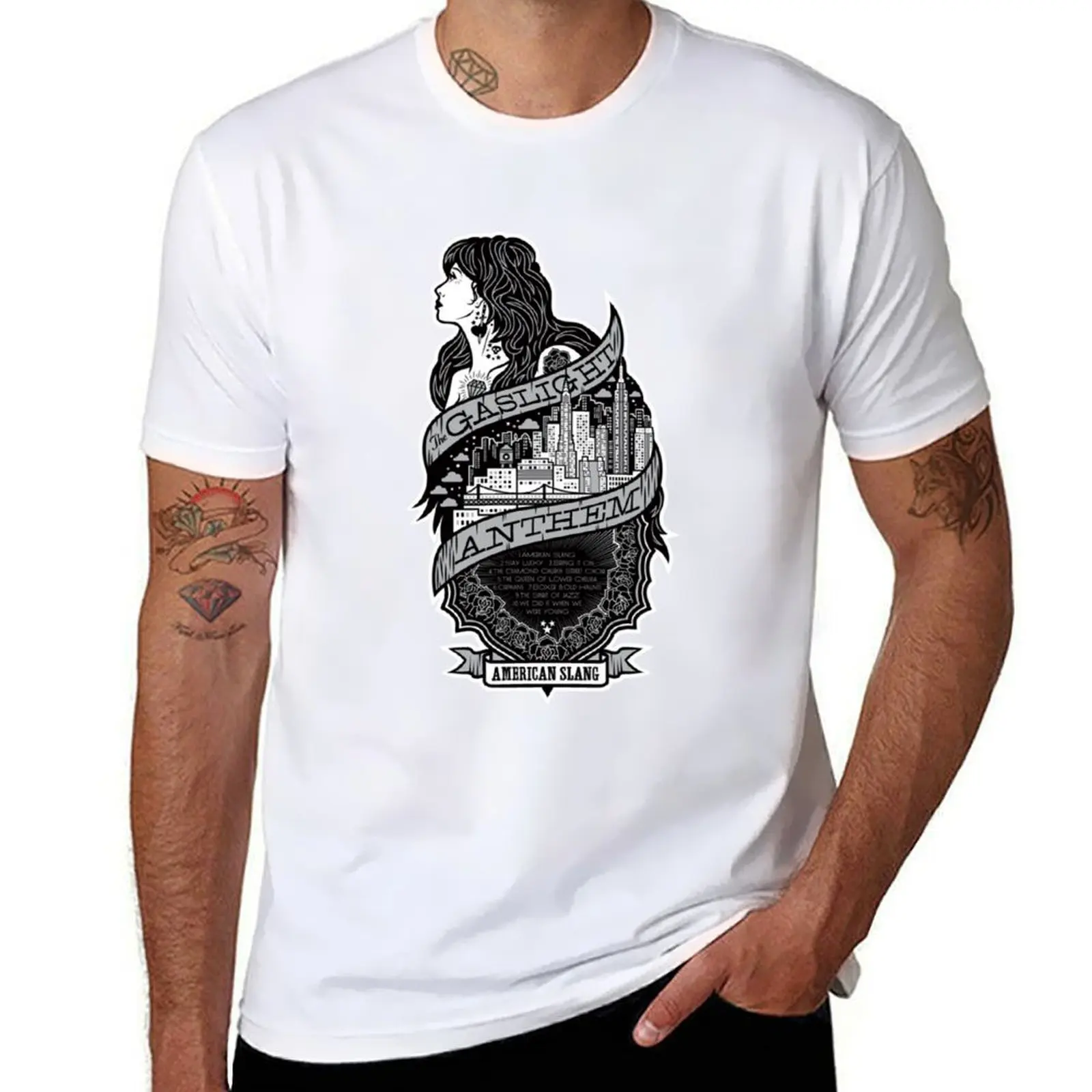 

The gaslight anthem - TGA rock band T-Shirt cotton t shirts man 100% t shirt man casual T-Shirt
