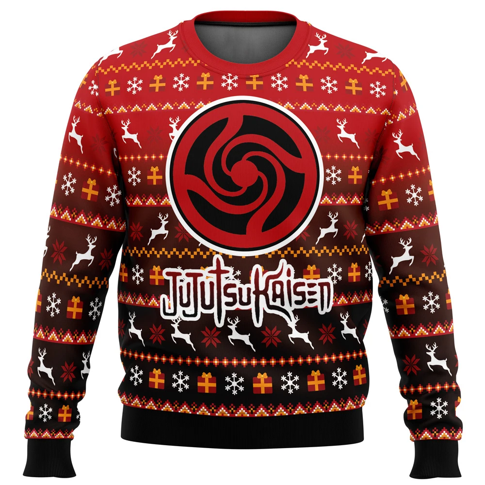 New Hot Selling Sukuna Jujutsu Kaisen Men's Christmas Sweater Ugly Santa Claus Sweater 3D Round Neck Sweater Autumn/Winter Gift