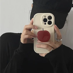 with Red Apple Holder Phone Cases with Holder For iPhone 16 Case 15 Pro Max 14 Plus 13 12 11 Griptok Case with Grip Socket