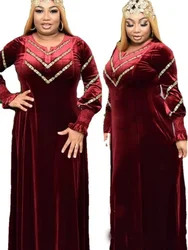 Plus Size marocco abito da festa musulmano donna inverno diamante Abaya turchia Dubai caftano abiti lunghi da sera Robe Eid Vestido Abaya