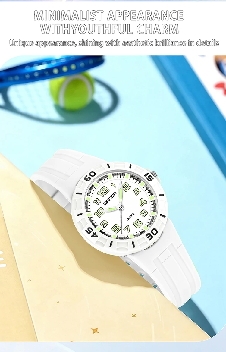 SANDA Men Women Student Quartz Watch Children Clock 50M Waterproof Luminous Durable Simple Elegant Sports Wristwatch