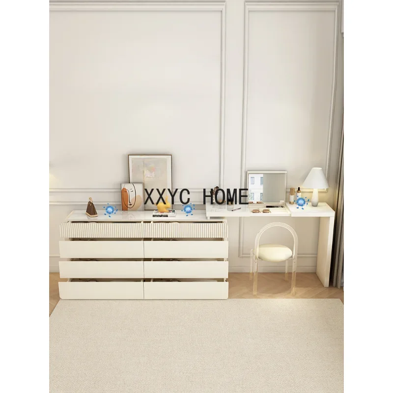 

Cream Style Chest of Drawers Dresser Integrated Simple Modern Master Bedroom Aisle Corner Desk Bedside Table Dresser Integrated