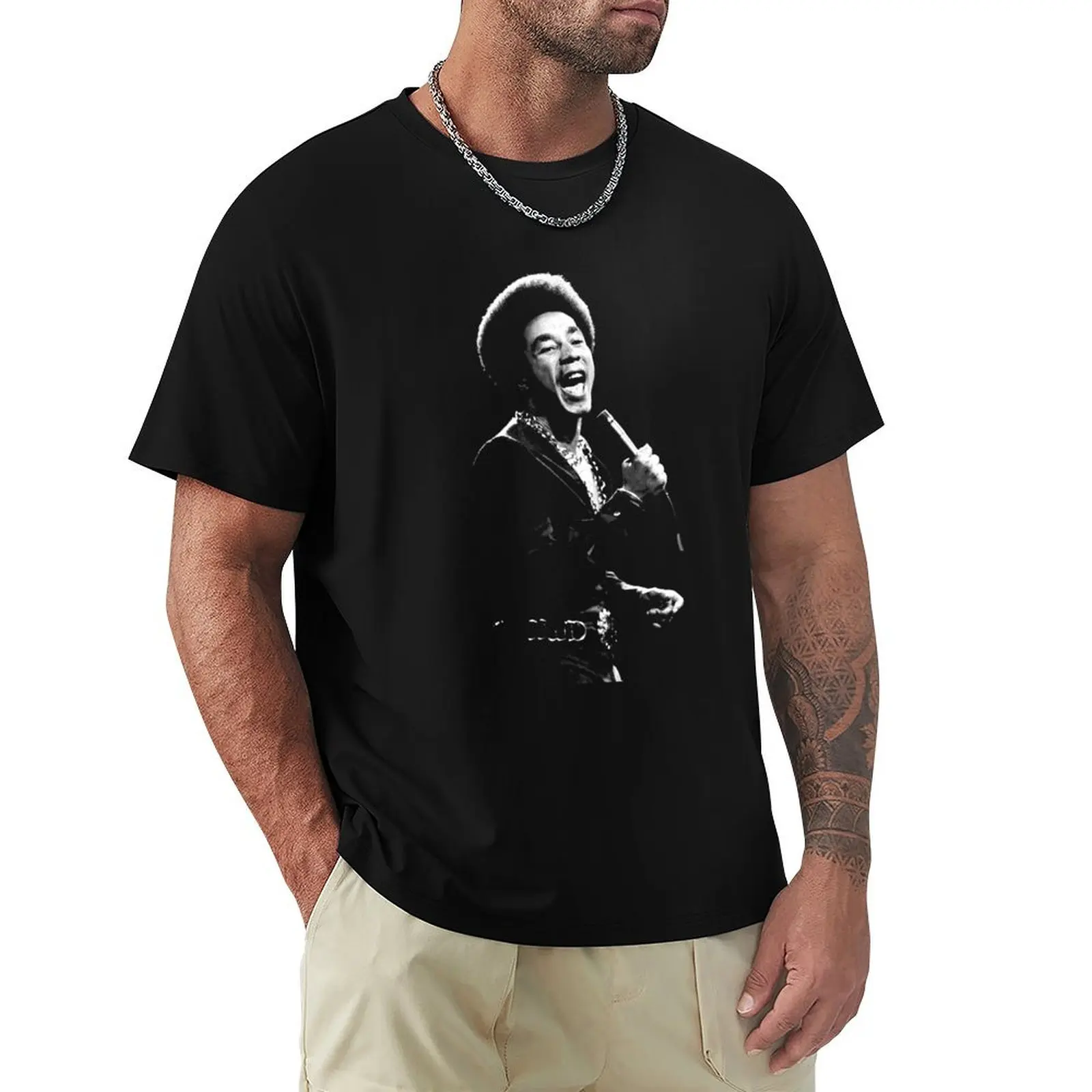 Black And White Design Smokey Singer Robinson T-Shirt funnys korean fashion Short sleeve tee mens plain t shirts