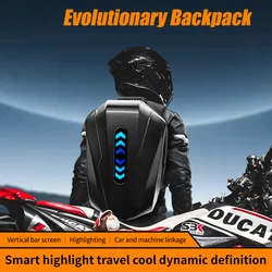 New LED Locomotive Backpacks Business Travel LED Knight Backpack Man Women Bluetooth App Helmet Motorcycle Cycling Backpack