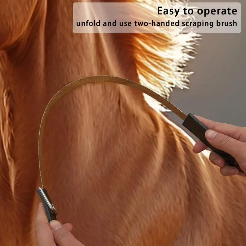 مكشطة شعر الحصان من الفولاذ المقاوم للصدأ مكشطة تساقط مزدوجة الجوانب بمقبض ناعم أداة تساقط الحصان للحيوانات الأليفة لتصفيف الشعر القصير