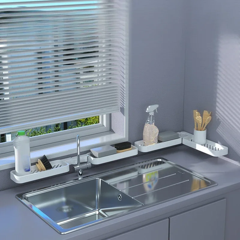 

1 Pcs Household Bathroom Shelf Punching-free Bathroom Shelf Wall Paste Wall Toilet Bathroom Washstand Storage Wall Supplies