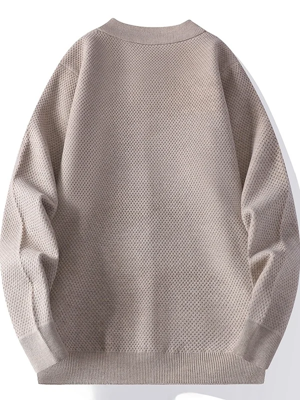 

Men's Casual Knitted Open Cardigan Jaet Zipper Loose Fit Versatile Sweatirt Spring Autumn Wear Polyester Blend Long Sve