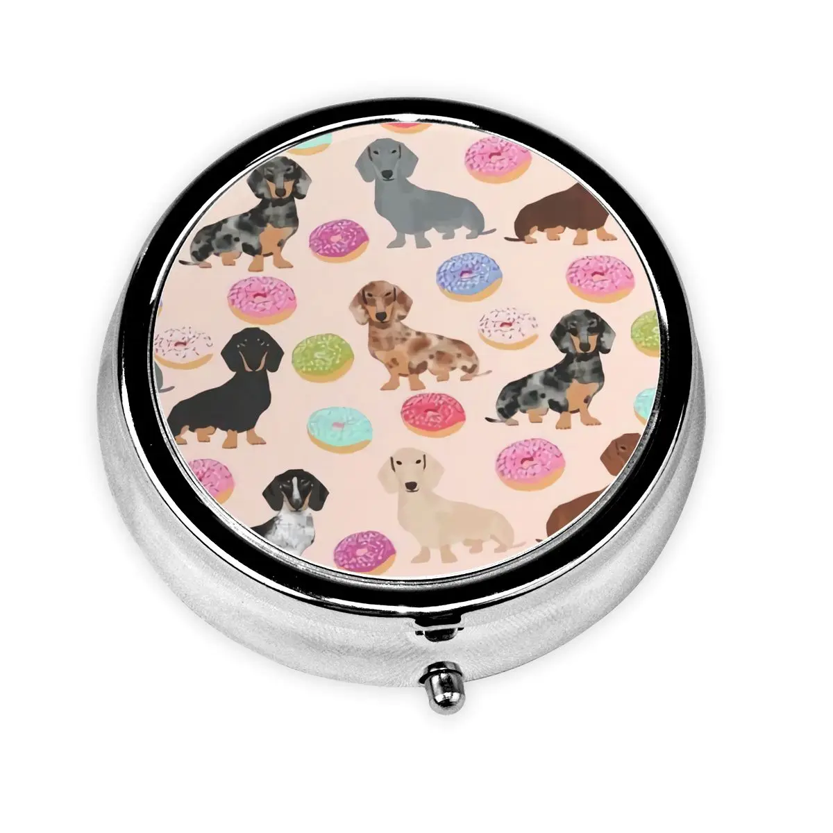 

Dachshund Badger Dog Florals Travel Pill Organizer Sausage Animal Medicine Box Pill Box Splitters Storage Box for Pockets Purse