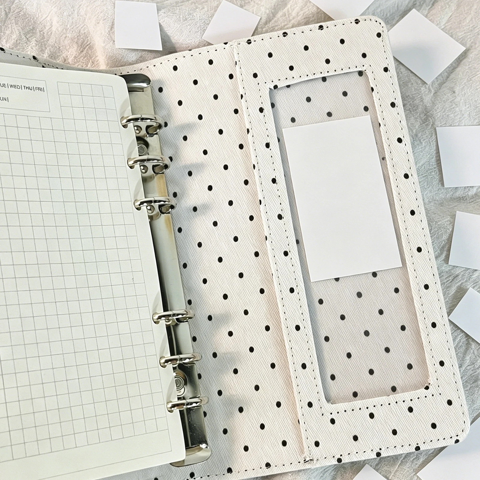 A6 Retro White Polka Dots Pock - đánh giá và giá Travel Notebook Journal