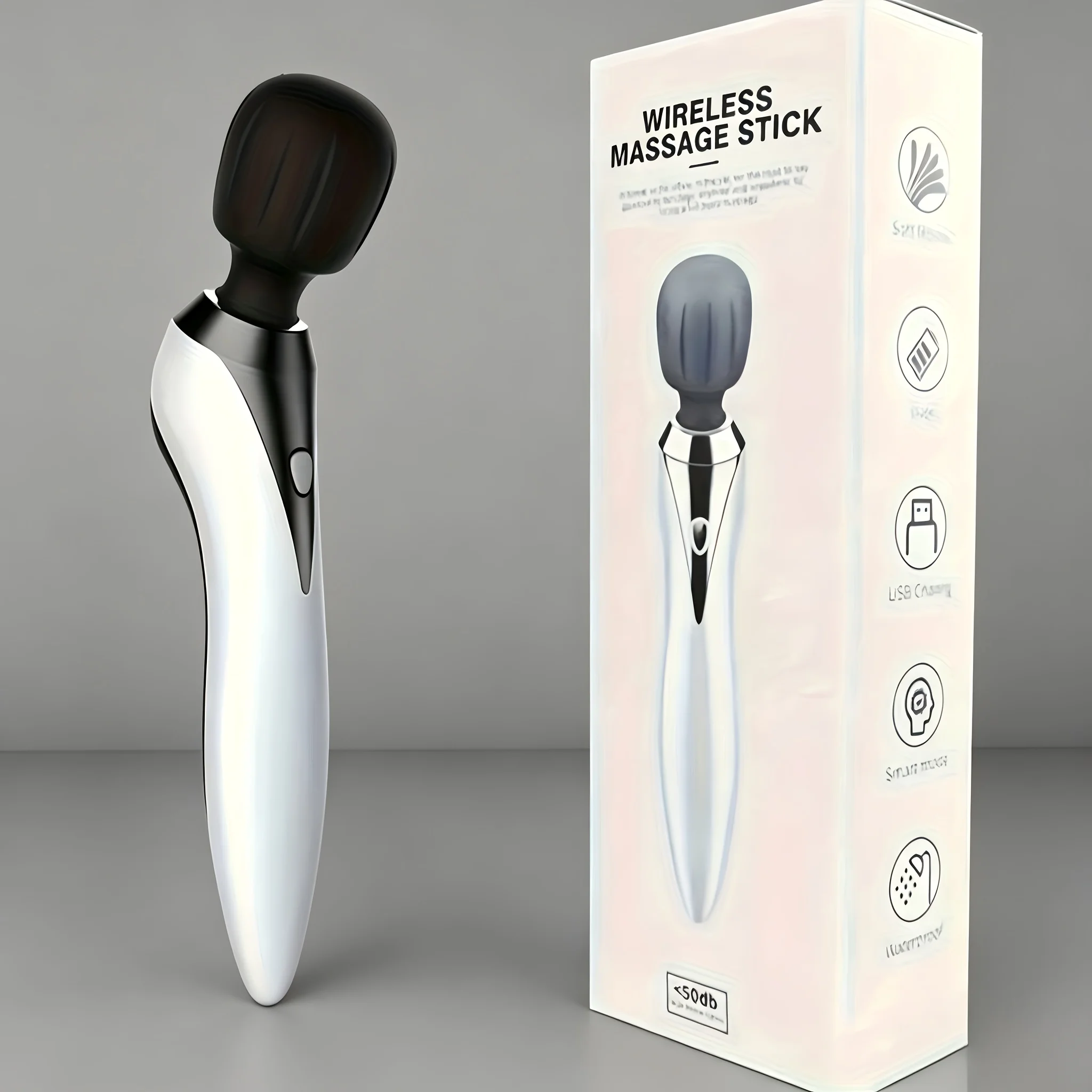 Portable Wireless Personal Massage Wand, Christmas Gift Idea Massages Neck, Back, Shoulder, Waist and Leg Muscles Compact Full-Body Massager for Easy Carrying, Relieves Muscle Tension Rechargeable Massage Device