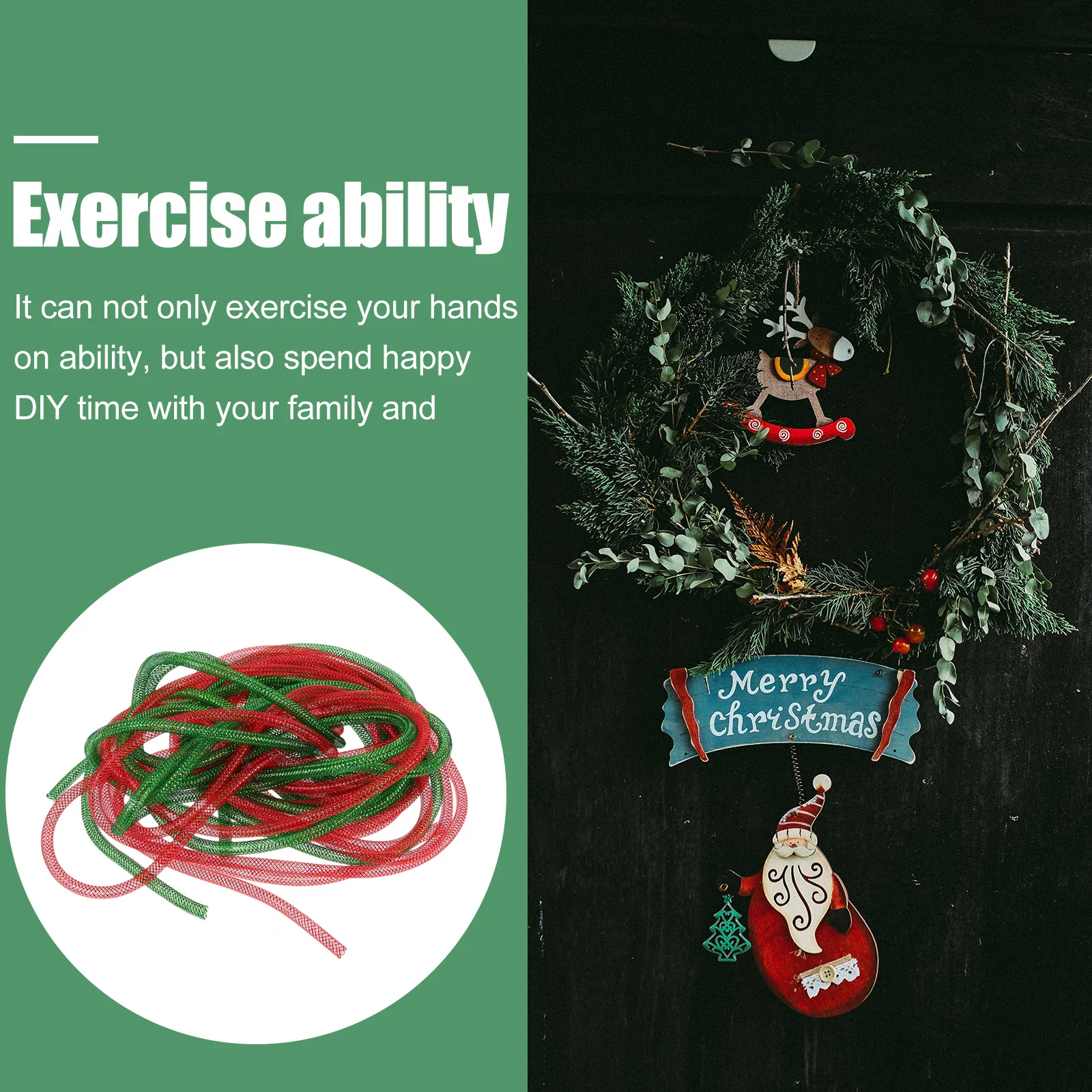 

Christmas Wreath DIY Material Solid Mesh Tube for Garland Making Handmade Ornament Craft Projects Festival Decor Supply