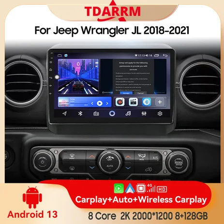 

2 din for Jeep Wrangler JL 2018-2021 Android 13.0 Multimedia Player Car Radio Wireless Carplay Android Auto Original Car Menu