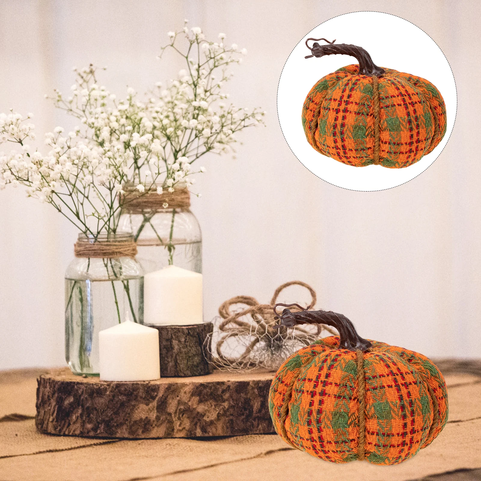 

Simulation Pumpkin Decor Knitted Artificial Pumpkin Ornament Bright Color Festival Party Thanksgiving Home DIY Scene Layout