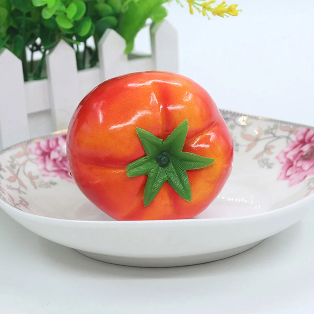 5 Pcs Imitation Tomato Faux Plant Foams Statue Small Prop Fake Fruit Model Props Kitchen Modeling Ornament Tomatoes