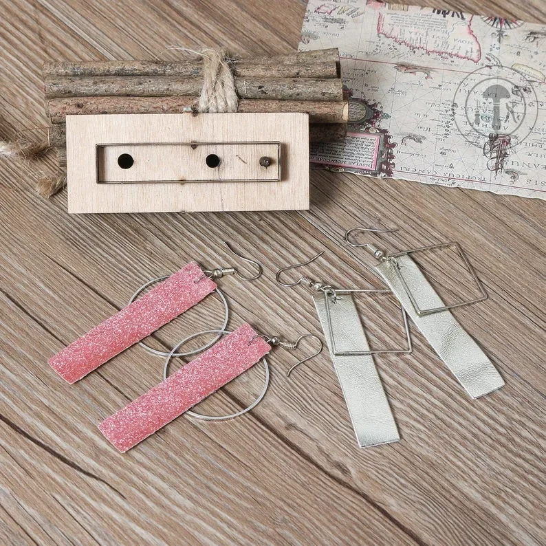 ZONESUN leather earring cutting dies rectangle shape leather paper earring decoration cutting steel rule click press die