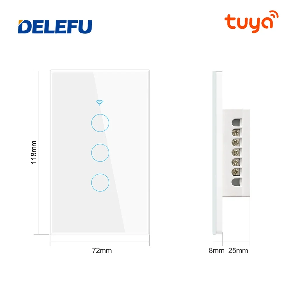 118 Touch Panel US Brazil 1000W Tuya Wifi Wall Switch Works with Google Home Alexa Voice Controllers Sensor