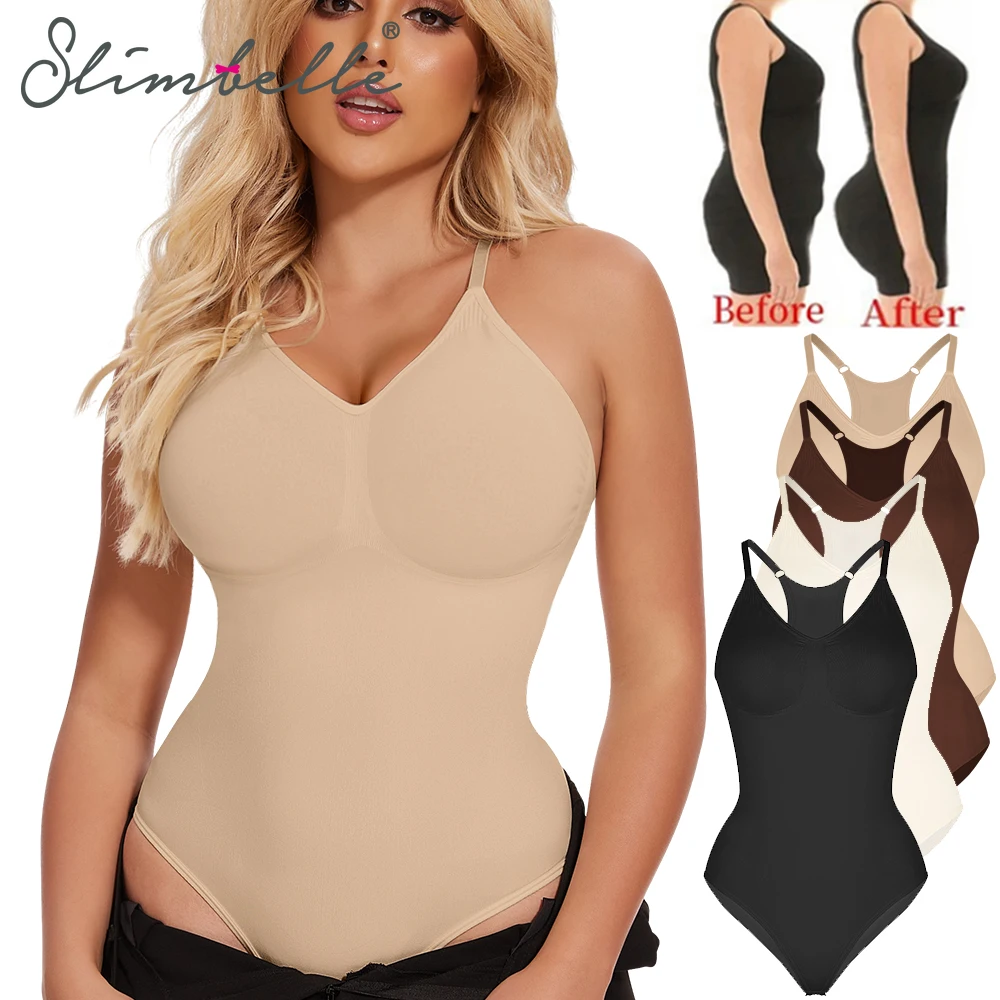 

SLIMBELLE Bodysuits Shapewear for Women Full Body Shaper Tummy Control Corset Tank Tops Abdomen Waist Trainer Camisole Underwear