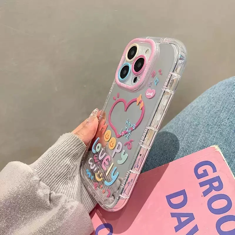 Koreanisches Paar-Herzen Air Cushion Spiegel Handyhülle für iPhone 17 15 14 16 Pro Max 13 12 11 Pro XR XS 7 8 Plus 17Air Cat Cover – Detail 2
