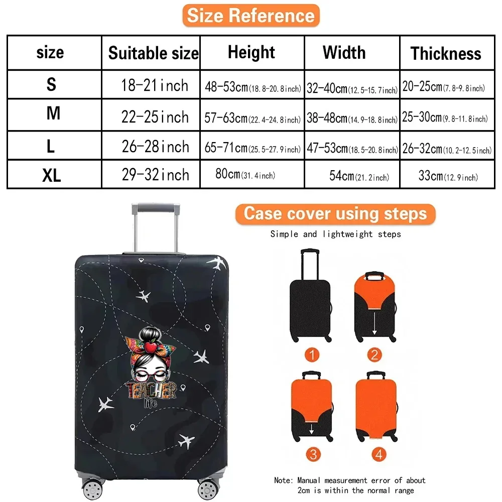 Luggage Cover Suitcase Protector Covers Printing Teacher Series 18-32 Inch Baggage Washable Prevent Scratches Travel Accessories