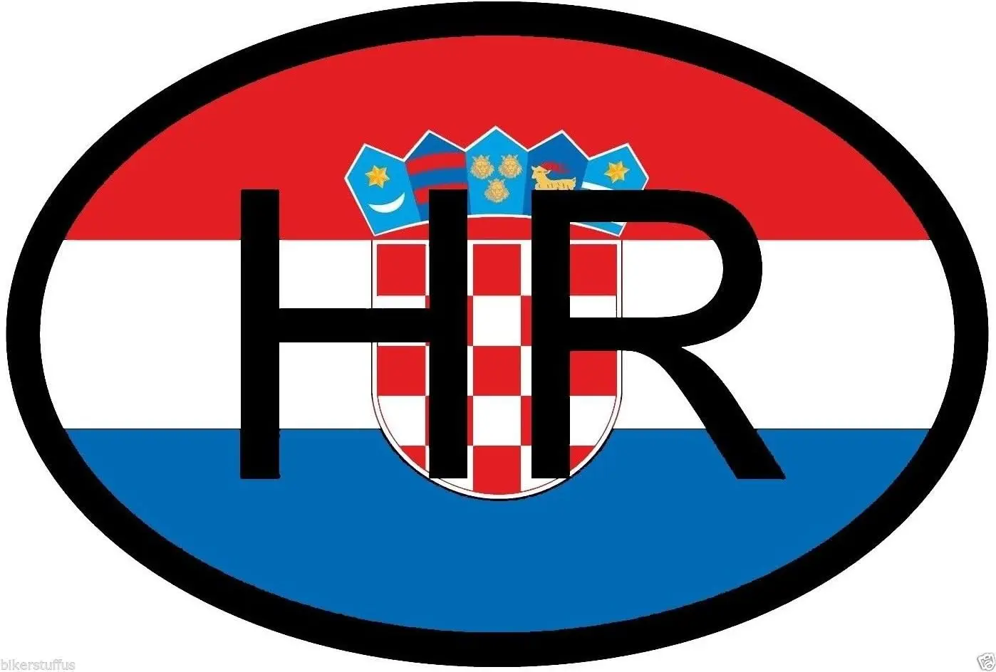 Personalized Customization HR Croatia Country Code Oval with Flag Sticker Bumper Occlusion Scratch Sticker Laptop Sticker