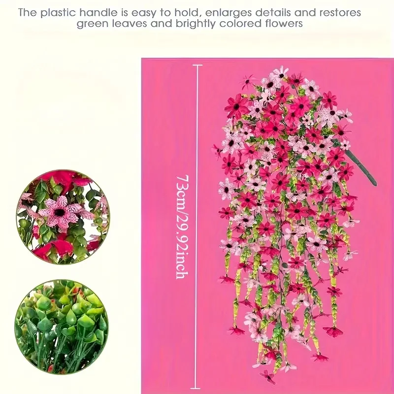 1 Stück künstliche hängende Sonnenblume, wetterbeständig, Dekor für Zuhause, Garten, Hochzeit, Garten, Dekoration, dekorativer Blumenstrauß – Detail 2