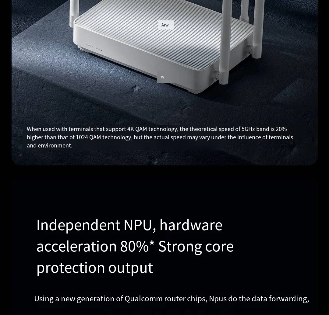 Xiaomi Redmi Wifi AX5400 Router Mesh System WiFi 6 Plus 4K QAM 160MHz High Bandwidth 512MB Memory for Home Work With Mijia App