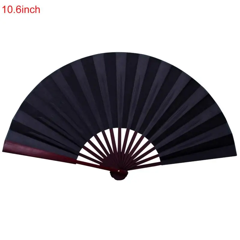 13 Inch Silk Cloth Blank Folding Fan Chinese Wooden Bamboo Antiquity Folding Fan For Calligraphy Painting Home Decor