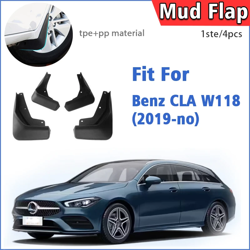 

For Mercedes Benz CLA W118 C118 Mudflaps Fender Mud Flap Guards Splash Mudguard Car Accessories Front Rear 4pcs 2019-2025