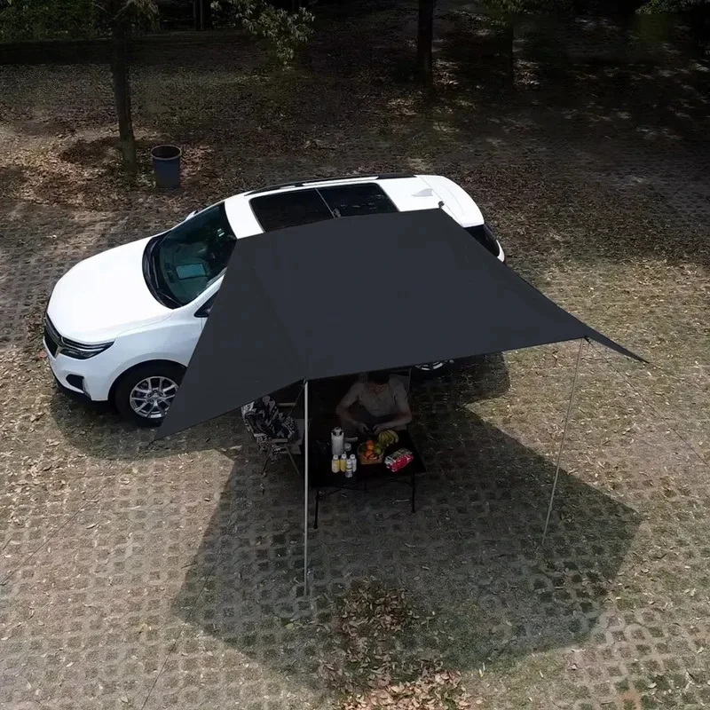 

SUV Car Side Awning Tarp Black Coating Waterproof UV Protection Suction Cup Shelter Tent Camping Touring Outdoor Shade Manta Ray