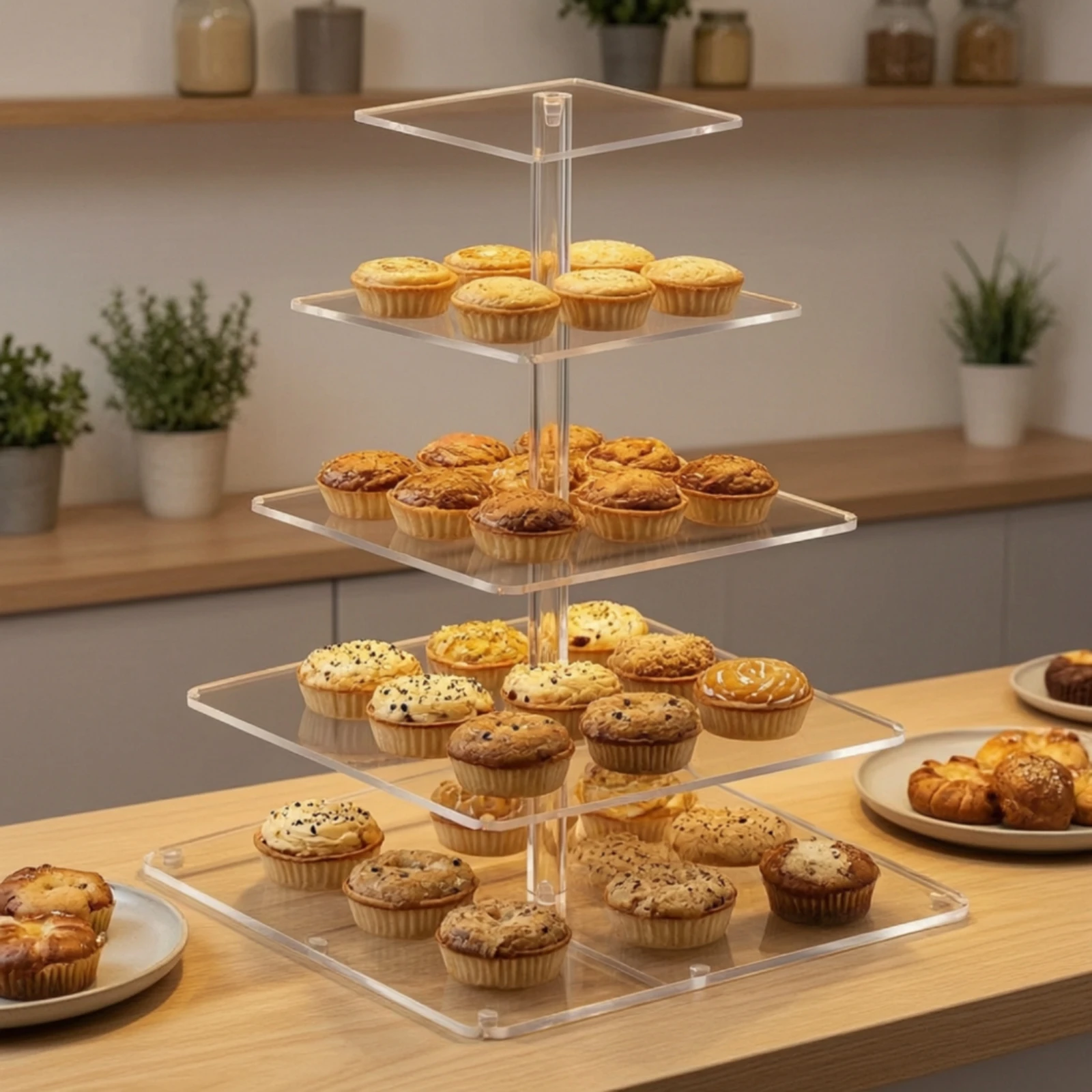 Tabletop Dessert Display Stand Illuminated Acrylic Display Stand with Light Box Displays Transparent Clear for Event Planners