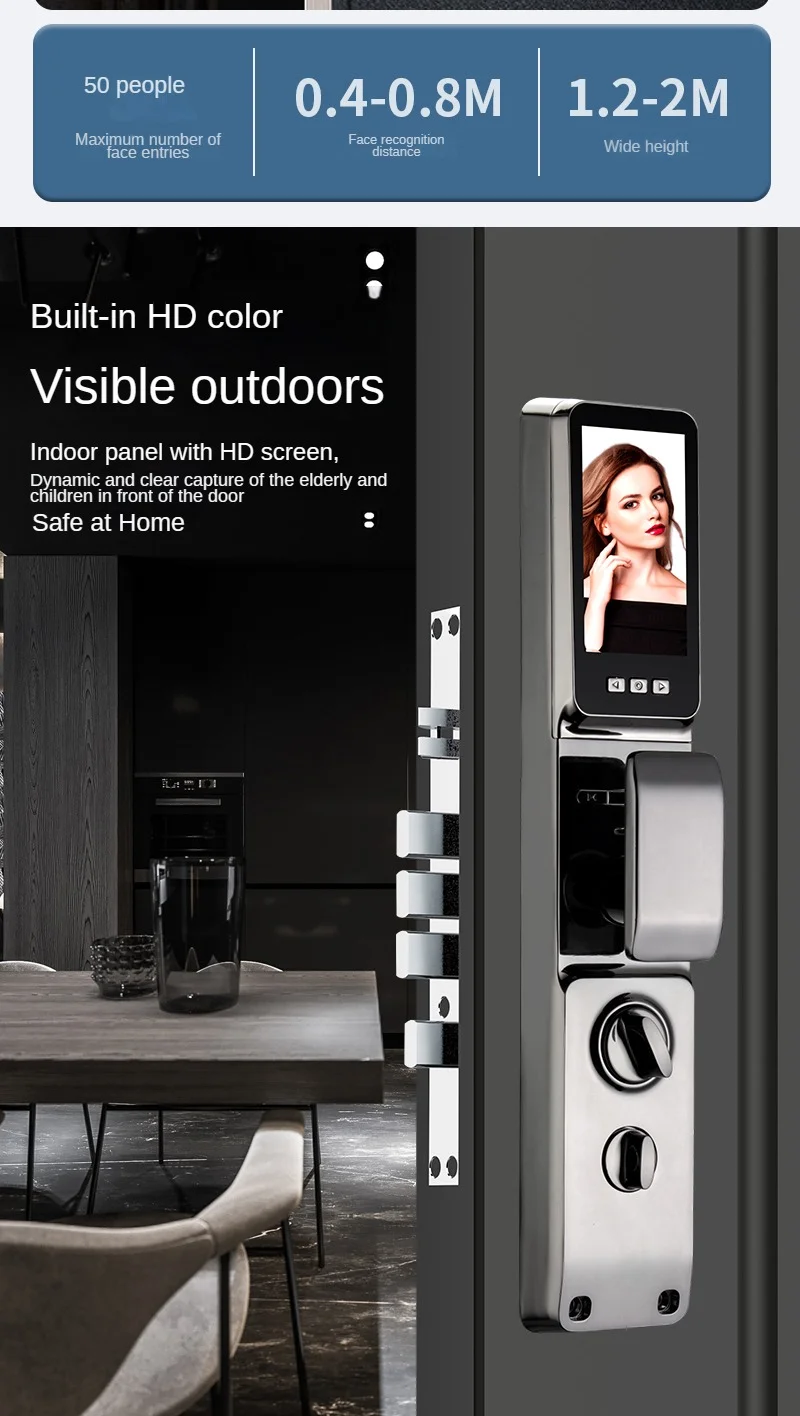 STLF高セキュリティ盗難防止スマートロック ポータブルWIFI木製指紋タッチスクリーンTuyaアプリサイレンアラームプライバシースマートロック