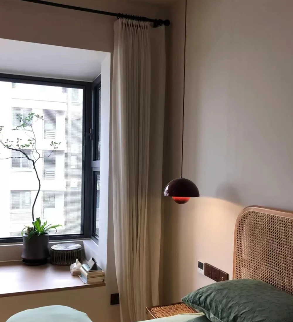 

Датский подвесной светильник с бутоном цветка, кремовый стиль, простой дизайн, лампа для спальни, прикроватная тумбочка, ресторан, барная стойка, освещение для столовой