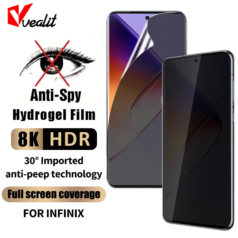 

Ful Curved Privacy Anti-spy Hydrogel Film For Infinix Note 40 Pro Plus Screen Protector For Infinix Zero 30 4G Ultra Soft Film