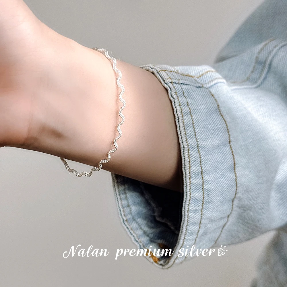 

Jewelry 925 Sterling Silver Bracelet Woman 16CM Women's Hand Bracelets Accessories Luxury Bracelets Femme Real 925 Silver S8578