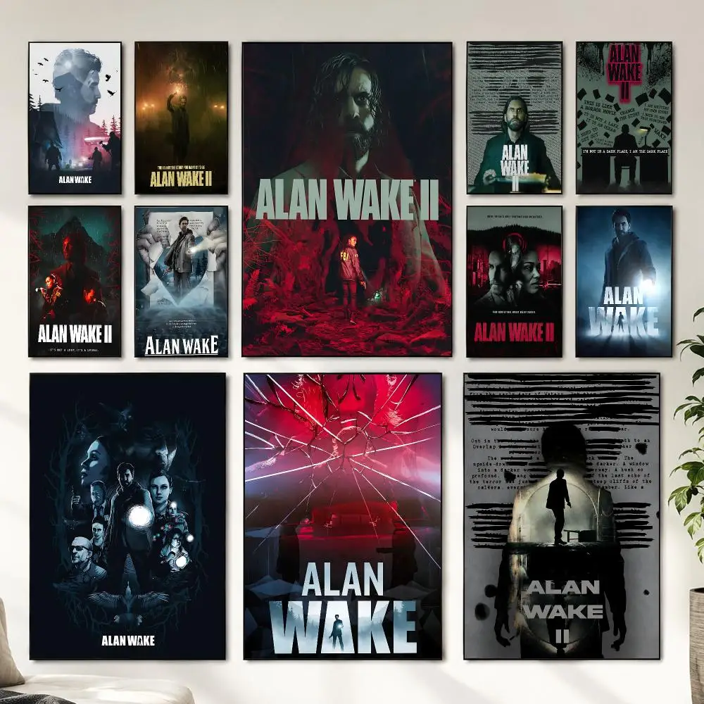 Best Sale Game A-Alan W-Wake 2 Poster Sticker Self Adhesive For Playroom Bedroom Hallway Home Wall Art Decor Perfect Gift