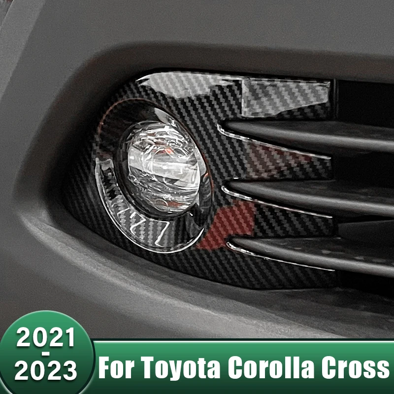 

Car Under Front Bumper Fog Light Frame Lamp Shade Grill Cover Bezel Stickers For Toyota Corolla Cross XG10 2021 2022 2023 Hybrid