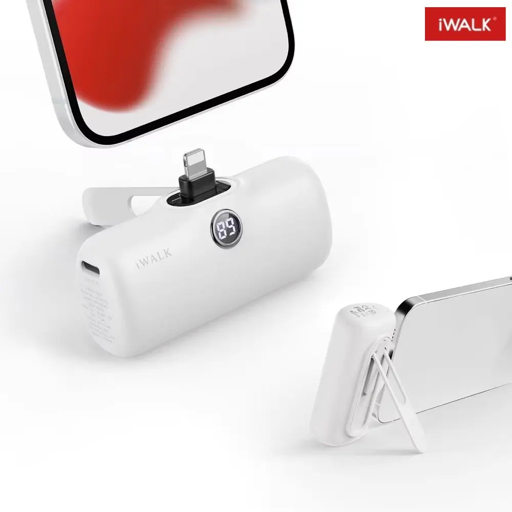 

iwalk portable fast charging capsule power bank holder suitable for iPhone Lightning Type-C interface