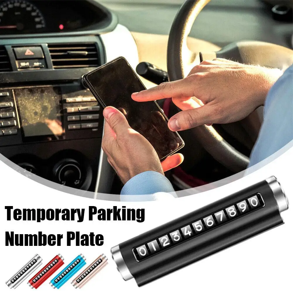 

Car Temporary Parking Card Adjustable Digital Mobile Phone Number Plate Alloy Creativity Car Interior Decoration Accessories