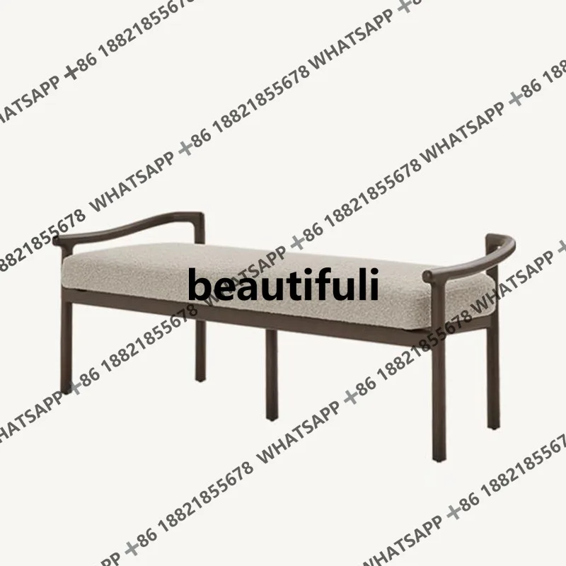 

Современная новая китайская спальня из цельного дерева, прикроватная гостиная, диван-гардероб, табурет для пеленания обуви, скамейка