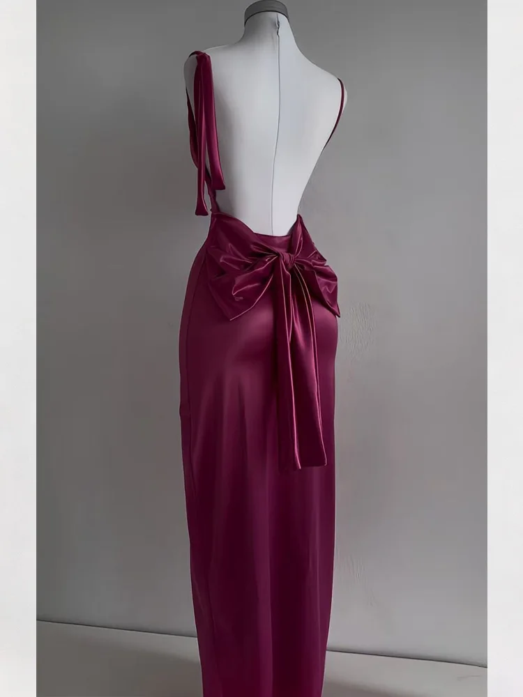 New Backless Sleeveless Summer Bandage Dress Elegant Chic Evening Party Dresses Fashion Sexy Long Strap Dress Club Robe