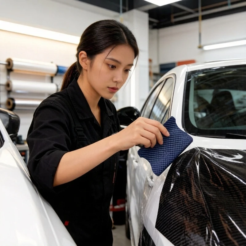 1Pc Ultra-Thin Hard Squeegee for Car Wrapping, Carbon Fiber Vinyl Wrap Installation Tool, Professional Auto Film Applicator