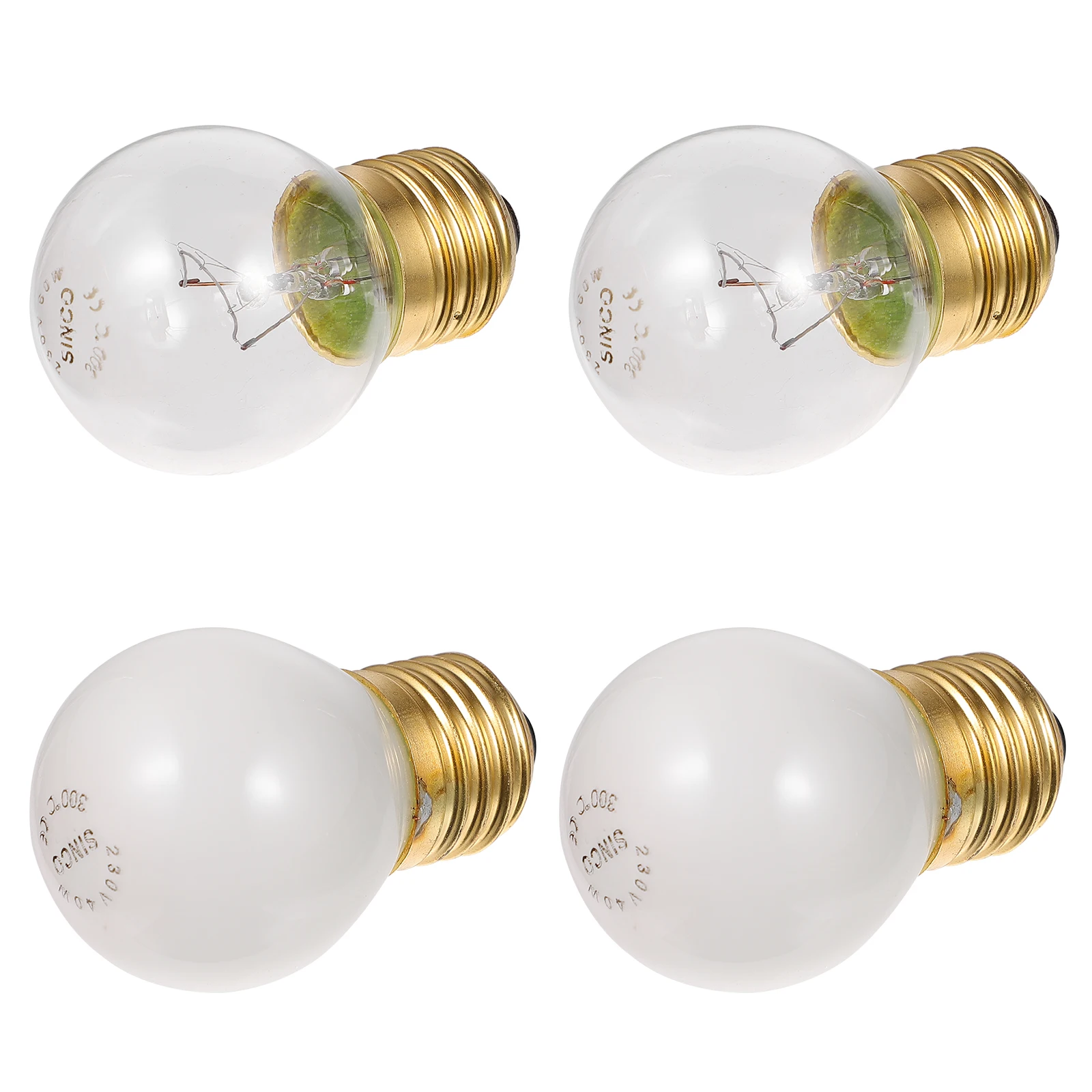 

4PCS Heat resistant Oven Bulb Tungsten Light Glass Baking Lamp Built in Fuse Double Helix Filament Replacement Appliance LED