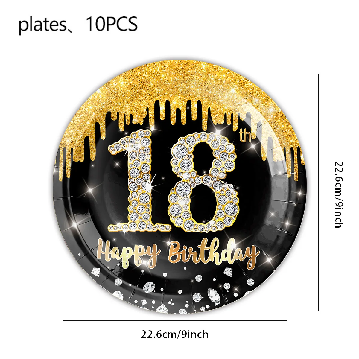 18th Birthday Black Gold Party Decorations Black Gold Balloons Banner Plates Napkins Cups Tablecloth Birthday Party Supplies Boy