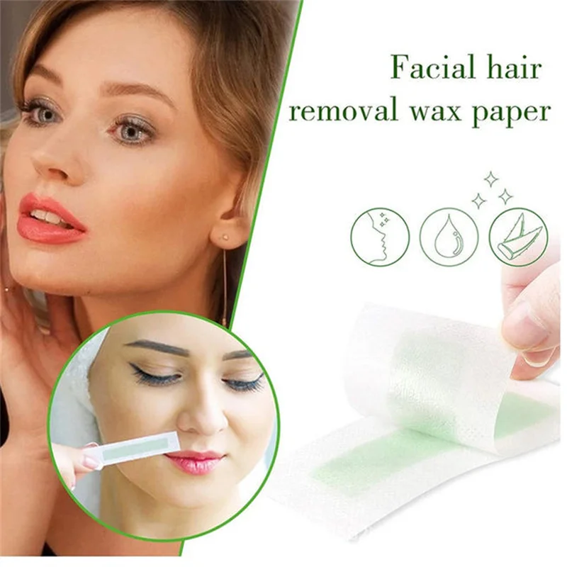 Professional 10/50/100 Sheets Disposable Wax Paper for Face, Arm, Legs, Body, Hair Removal, Double Face Cold Warning Paper