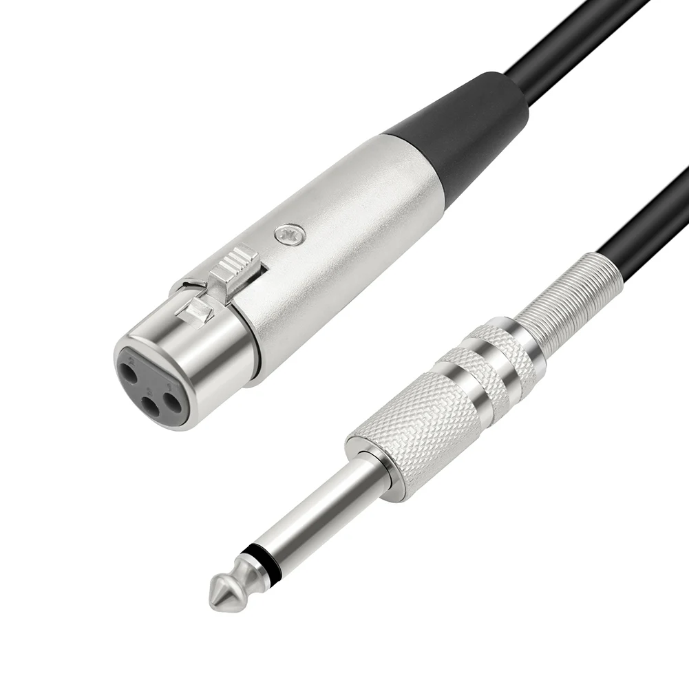 XLR Female To 1/4 TS Cable Jack 6.35mm TS 1/4 Male To XLR Female Mic Cable for Speaker Guitar Amplifier AMP Mixer Etc